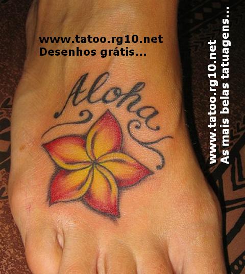 Tatuagem - Aloha, flores.